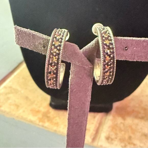 Judith Jack 925 Sterling Silver Hoop Earrings - Picture 2 of 13